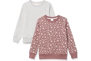 Amazon Essentials Sweat-Shirts À col Rond en Polaire Fille, Lot de 2