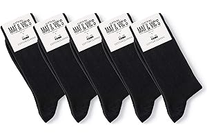 MAT AND VIC'S Mat & Vic’s Calcetines Clásicos de Vestir para Hombre y Mujer, Algodón, Certificado Oeko-Tex 100, cómodos, negro o multicolora (5 o 10 pares)