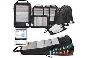 SAMFOLK Organizer Valigia Compressione 8 Pezzi Packing Cubes Compression,Organizer Viaggio Salvaspazio Travel Accessori Nero