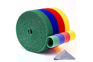 Wisdompro Klett Kabelbinder Bunt 8 Meter, Klettband Kabelbinder Wiederverschließbar 1,5 cm x 2 m lang pro Rolle, Wiederverwendbare Kabelbinder für Kabel Organizer (4 Rolle)