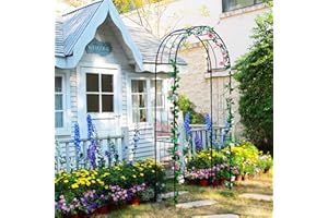 SCENDOR Metal Arbour, Wedding Arch Trellis, Perfect Outdoor Archway for Climbing Plants, Vines, and Roses, Outdoor Archway for Wedding Bridal Party Lawn Decoration 7.9 Ft High x 3.8 Ft Wide