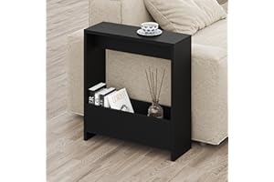 HOCUS PICUS Hocuspicus Side Table with Magazine Rack for Living Room and Office - Many Colour Options - Side/End Table - 55 x 20 x 60cm (Black)