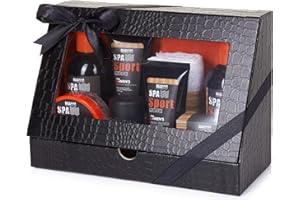 BRUBAKER Cosmetics - Coffret de bain & douche - Men's Spa Sport/Musc - 8 Pièces - Soins du corps - Idée cadeau Homme