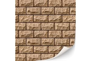 TEXTURKONTOR 3 hojas autoadhesivas de pared de ladrillo para casas de muñecas, escala 1:12 (arenisca histórica)