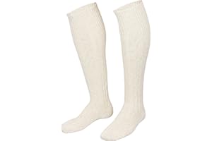 Piarini Męskie skarpety do stroju ludowego, ze wzorem warkoczowym, melanżowe - biało-naturalne 39-42 43-44 45-46 47-48