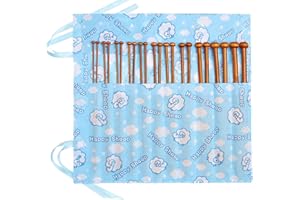 SEAWHISPER Bamboo Knitting Needles Set Knitting Needle Case Knitting Kits for Beginners 2x 3.0mm knitting needle 3.5mm, 3.75mm, 4mm, 4.5mm, 5.0mm, 5.5mm, 6mm, 8mm, 9mm, 10mm