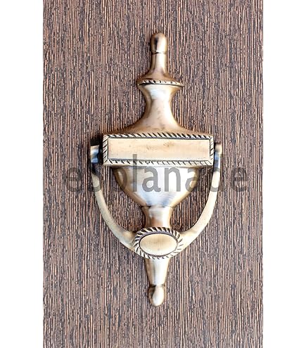 Heurtoir De Porte Ancien En Laiton – Style Français Provincial, Urne Ornée, Robuste