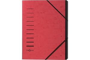 Pagna 40059-01 teczka na dokumenty, 12-częściowa, 1-12, czerwona, 3 sztuki