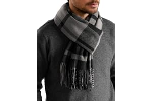 FURTALK Scarf for Men Winter Long Soft Warm Plaid Tassel Mens Scarves