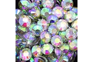 Little Snow Direct® Pack of 1000 Resin Crystal Flat Back Rhinestones Diamante Gems Nail Art & Crafts (Crystal AB, 6mm)