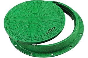 BABYLONPLAST Schachtabdeckung Kanaldeckel DN600/800 Belastbar bis 5 t (50 kN) Kunststoff Schachtdeckel Rund für Kanal Ø600/800mm 5000 kg Belastbarkeit Frost und Hitzebeständig Sicherungssystem (Grün)