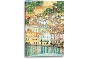 Printed Paintings Impression sur Toile (60x80cm): Gustav Klimt - Malcesine sur Le lac de Garde (1913)