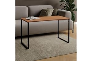 AKKE Stolik Kawowy Stolik do Salonu z Metalowymi Nóżkami Laminowany Blat Wysokość 55 cm Nowoczesny Styl Loftowy 100x50cm Olcha