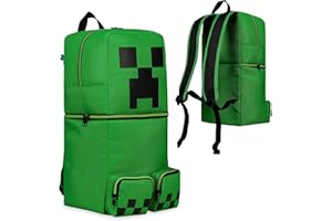 Minecraft Plecaki dziecięce dla chłopców Creeper zielony plecak 50 x 21 cm kieszenie zapinane na zamek błyskawiczny regulowane paski plecak dziecięcy podróżny sport gracz prezenty dla chłopców,