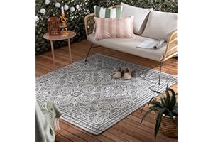 ‎FRAAI | HOME & LIVING FRAAI | Home & Living In- & Outdoor Teppich Quadrat - Summer Oriental Grau - Wetterfest - Polypropylen - Flachgewebe - Garten/Terrasse - Terrasse - Rug