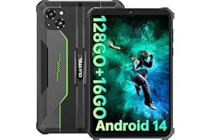 OUKITEL RT3 Pro Tablette Incassable - Android 14 Tablette Tactile 8 Pouces,16GORAM + 256GO ROM (TF 1To),4G Double SIM,Tablette Durcie 5150mAh,16MP Caméra, IP68/GPS/OTG/NFC/2Ans Garantie,Vert