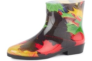 Ladeheid Botines de Goma para Mujeres Botas de Agua Zapatos Impermeables de Mujer Botas de Lluvia Elegantes Resistentes al Agua LAZT201801