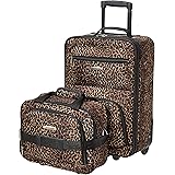 Rockland Set di valigie dritte morbide moda, Leopard, Taglia unica, Set di valigie dritte morbide moda