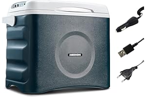 MEDION Glacière thermoélectrique portable (25 litres, fonction de refroidissement et de maintien au chaud, prise allume-cigare 12 V 230 V, alimentation USB, pour voiture, bateau et camping, MD10735)