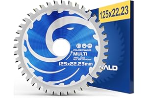 FALKENWALD ® Hoja de sierra de 125 mm, ideal para madera, aluminio y plásticos, disco para madera 125 x 22,23 mm, hoja de sierra 125 madera y aluminio
