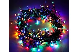 Christmas Concepts® 200 Multi Coloured Super Bright LED 8 Multi Function Energy Saving Indoor/Outdoor Long Lasting Christmas Fairy String Lights Energy Class A+++ 19.9m Lit Length