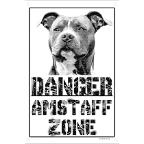 Amstaff 'Achtung Hund' Schild Aus Alu-Dibond (3 Mm) – Wetterfest Für Draußen & Innen – In 15x20 Cm