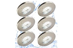 ‎TRANGO Trango 6er Set IP44 LED Einbaustrahler 6729IP-068M6KSD aus Edelstahl poliert incl. 6x 6000K Tageslicht Weiß (kaltweiß) dimmbar Ultra Flach LED Modul für Bad, Dusche, Einbauleuchte, Deckenlampe
