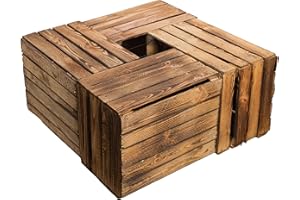 ‎KISTENKOLLI ALTES LAND 4er Set Massive Obstkiste Apfelkiste Weinkiste aus dem Alten Land ca 50 x 40 x 30 cm (GEFLAMMT)