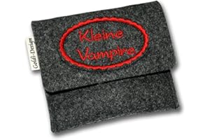 Goldi-Design Tampontasche aus Filz mit frecher Aufschrift Kleine Vampire