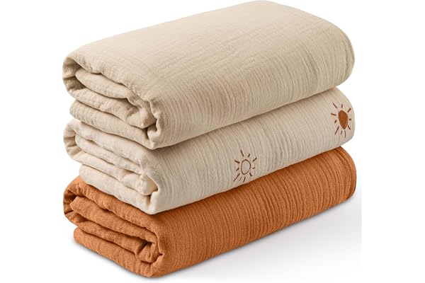 Soarwg Kids Muslin Swaddle Cloths 3 Pack