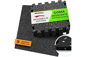 bemaxx Esterilla Fitness Suelo Gimnasio Caucho – Set de 9 Alfombras Puzzle Protector Suelo de Goma, Colchoneta Gimnasia Ejercicio en Casa, Espuma Tatami Deporte Alfombrillas Pesas Gym Garaje Piscina