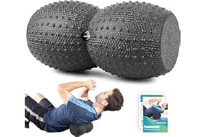 ‎NOONCRAZY Faszienrolle Wirbelsäule (34.5x17cm), Faszienrolle Rücken mit Aussparung für die Wirbelsäule, mittlere Härte, Anleitungsheft in Deutsch mit 8 illustrierten Übungen für Einsteiger und Profis