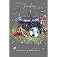 Luxury Grandson Birthday Card Greeting Card -Football Design From The Grayson Range - Gold Foil Finish and Gold Envelope