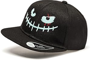 minifan Kinder Smiley Cap : Horror Smiley - Basecap die im Dunklen Leuchtet Kappe für Zocker Emojis Jungs Cap Kappe Cappy Jungen Mütze Kinder Kappi Glow In The Dark Frechdachs Lausbua Schlawiner