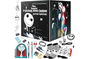 Disney The Nightmare Before Christmas Calendario Adviento 2025 Mujer y Adolescente Calendário Cuenta Atrás para Navidad Papelería y Accesorios (Negro/Multi)