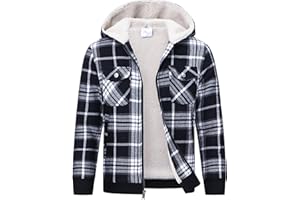 MoFiz Sweat à Capuche Zippé Garçon Veste en Polaire d'hiver Manteau Chaud Épais Doublure Hoodie pour Enfants 6-18 Ans