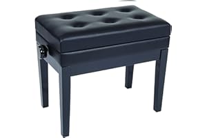 Kinsman kpb10bk Deluxe – Banco para piano ajustable con el almacenamiento, color negro