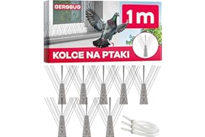 GEROBUG Kolce odstraszające gołębie ze stali nierdzewnej 1 m – skuteczna ochrona przed gołębiami na balkon, belki dachowe i rynnę dachową – kolce do obrony przed ptakami, ochrona przed ptakami