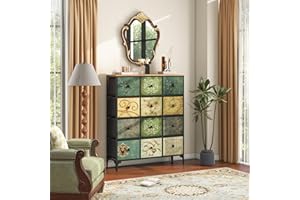 LYNCOHOME Komoda, komoda do sypialni, regał, szafa z 12 szufladami z tkaniny, meble do sypialni, komoda z 12 szufladami, komoda do kuchni, biura, przedpokoju, styl wiejski