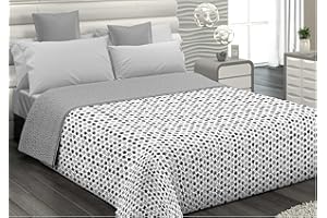 il dolce stile della tua casa traputino copriletto estivo matrimoniale/singolo/piazza e mezza stampa geometrica 100 grammi (matrimoniale, pois grigio)