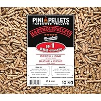 PINI Hartholz Pellets №1 BBQ Klassik 10 Kg Grillpellets zum Grillen Räuchern Smoken
