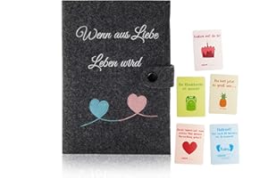 Little Moonshine Premium - Custodia per libretto maternità, in puro feltro (grigio), elegante e resistente custodia per il passaporto materno, foto, carte e documenti -ideale per le donne incinte