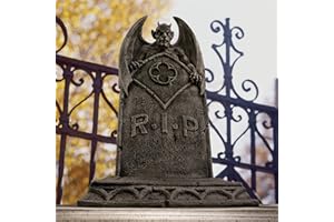 Design Toscano DB160282 The Vampire Demon Halloween Tombstone Gothic Decor Garden Graveyard Statue, Polyresin, Greystone, 56 cm