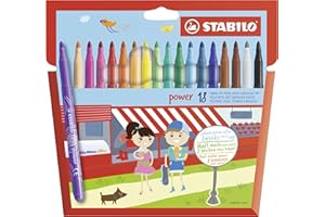 STABILO power - Pennarello - Punta Media - Astuccio da 18 - Colori Assortiti