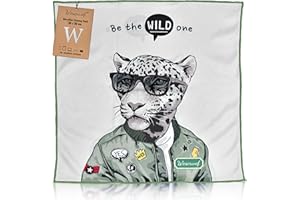 WESERWEF® Panno in Microfibra XXL 30×30 cm – Design Elegante e Pulizia Delicata per Occhiali, Lenti, Schermi, Smartphone e Tablet (wild one)