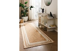 benuta Pure Alfombra Yute Jutta - Blanco 80x250 cm - Tejido a Mano para Dormitorio, Sala de Estar y Salon - Diseño Boho - Apta para Suelos radiantes