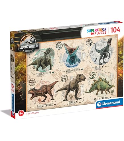 Clementoni Supercolor Puzzle 104 Pezzi – Jurassic World, Dimensioni 68x48 Cm, Per Bambini - 2