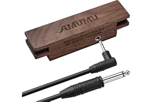 AMUMU SP30WN Schallloch-Tonabnehmer aus Walnussholz, magnetisch, für Akustikgitarren mit Stahlsaiten, Einzelspule