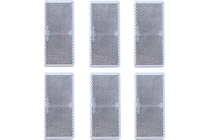 Woola Self Adhesive Reflector,6 Pack Rectangular White Side Reflector Trailer,Size 94x44 mm Cat Eye Rear Reflectors Motorcycle Caravan Gate Post Fence