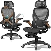 ELABEST X100 Silla de Oficina Ergon&oacute;mica de Malla con Reposapi&eacute;s Retr&aacute;ctil | Inclinaci&oacute;n 120&deg;, Respaldo Alto con Soporte Lumb